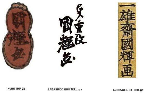 Utagawa KUNITERU, Signatures