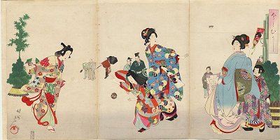 CHIKANOBU, "Playing Games at New
                            Year's"