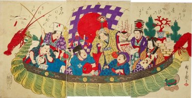 HIROSHIGE-III, "Lucky Gods as
                            Children"