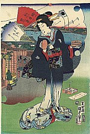 KUNISADA-II, "Beauty at New
                            Year's"