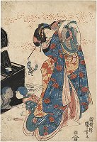 Kuniyoshi (1797 - 1861) "Beauty
                            and Children with Kite"