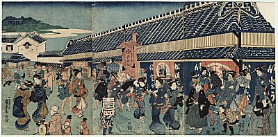 KUNIYOSHI, Busy Street Scene, 1843 -
                            1846