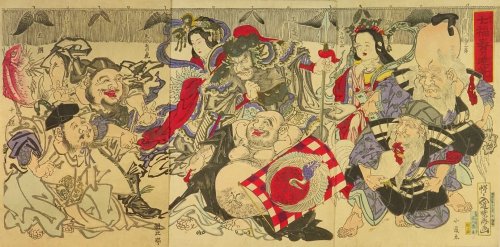 KYOSAI, "Seven Lucky
                            Deities"