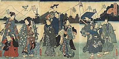 KUNISADA and TOYOKUNI-III, New Years
                            Day Kite Flying