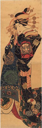 UNKNOWN, "Courtesan with Kite
                            Kimono"